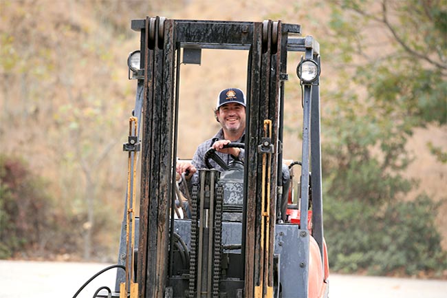 Chris Ferrara on Wine Forklift